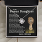 Bonus Daughter Love Knot Necklace with Sentimental Message Card Gift from Bonus Dad to Stepdaughter