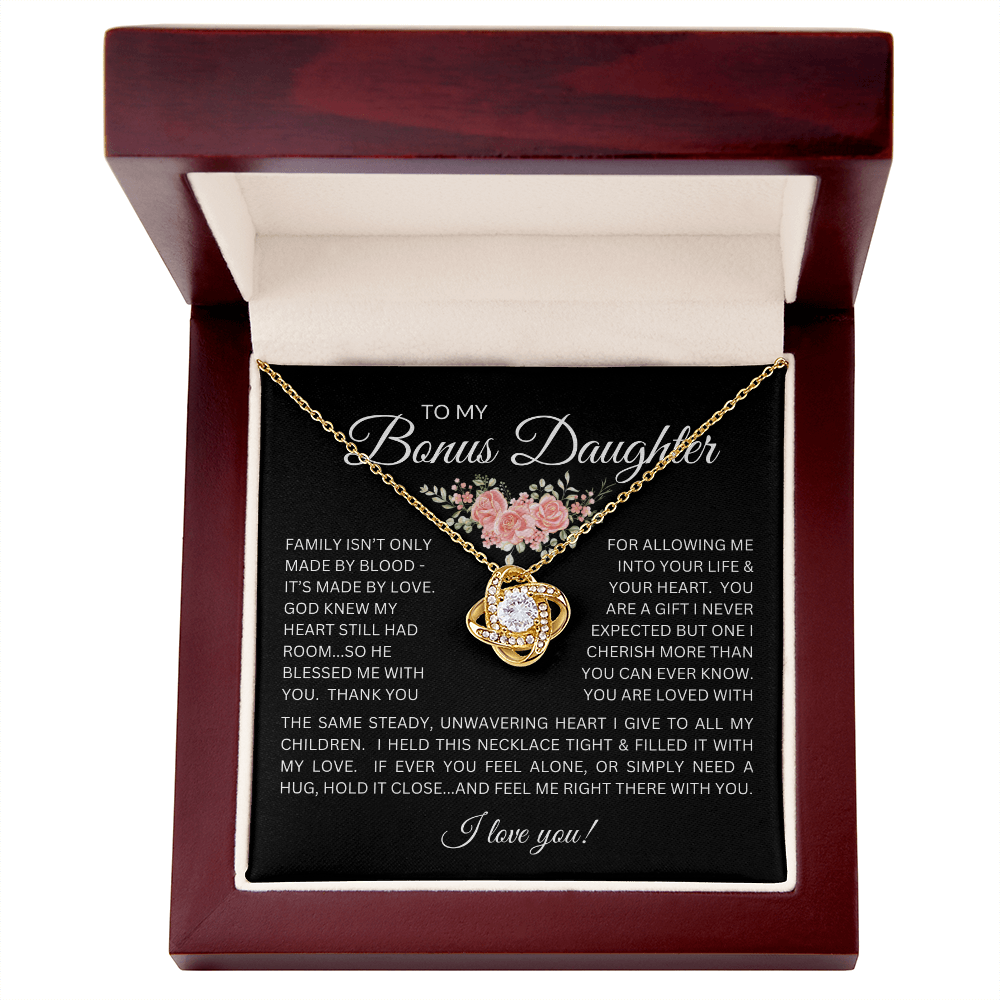 Blessed to Have You - Bonus Daughter Love Knot Necklace Stepdaughter / Bonus Daughter Gift from Bonus Dad