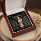 To My Daughter from Dad - Love Knot Necklace with THIS OLD LION'S ROAR Message Card
