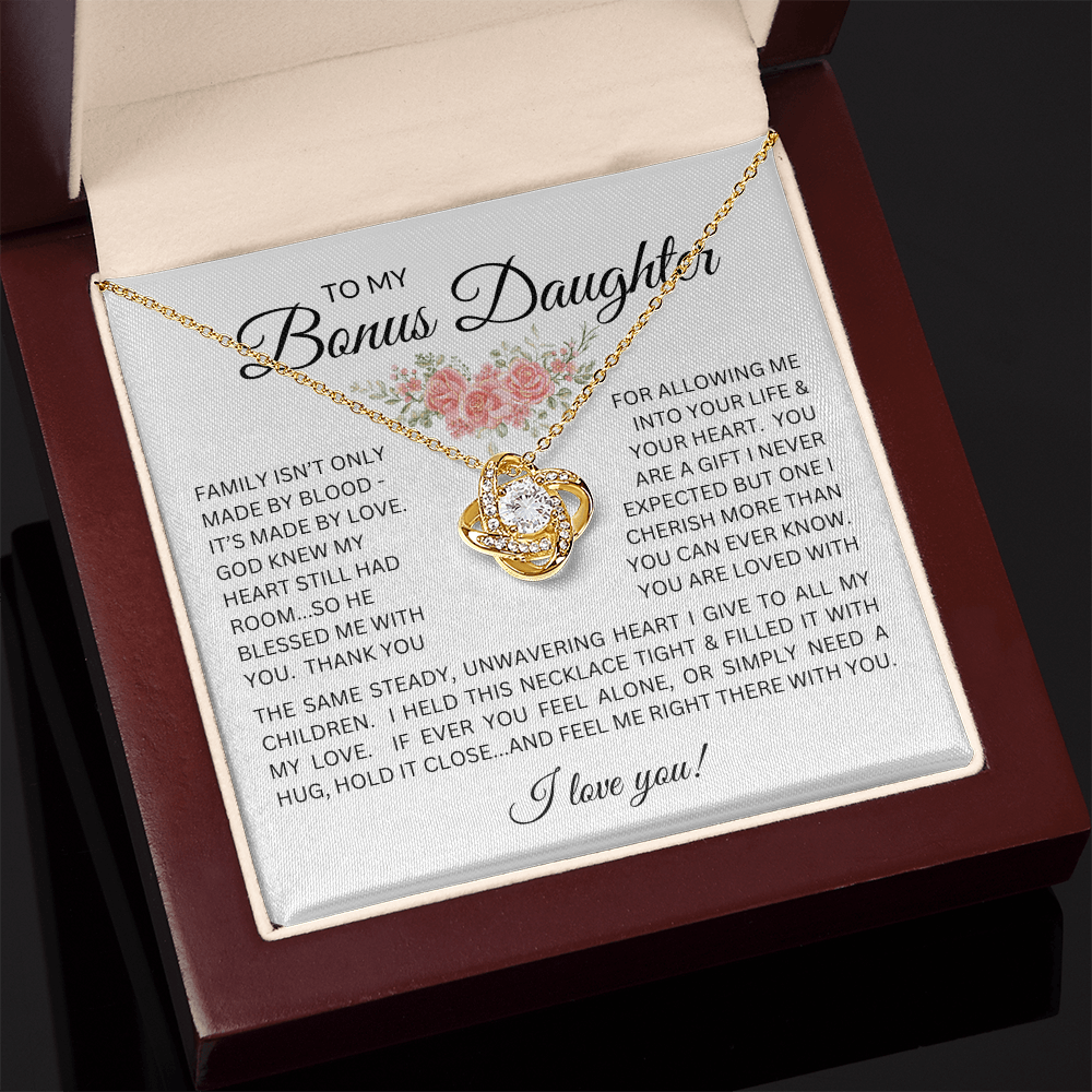Blessed to Have You - Bonus Daughter Love Knot Necklace Stepdaughter / Bonus Daughter Gift from Bonus Dad