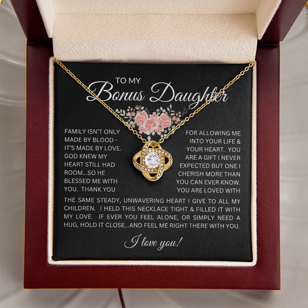 Blessed to Have You - Bonus Daughter Love Knot Necklace Stepdaughter / Bonus Daughter Gift from Bonus Dad