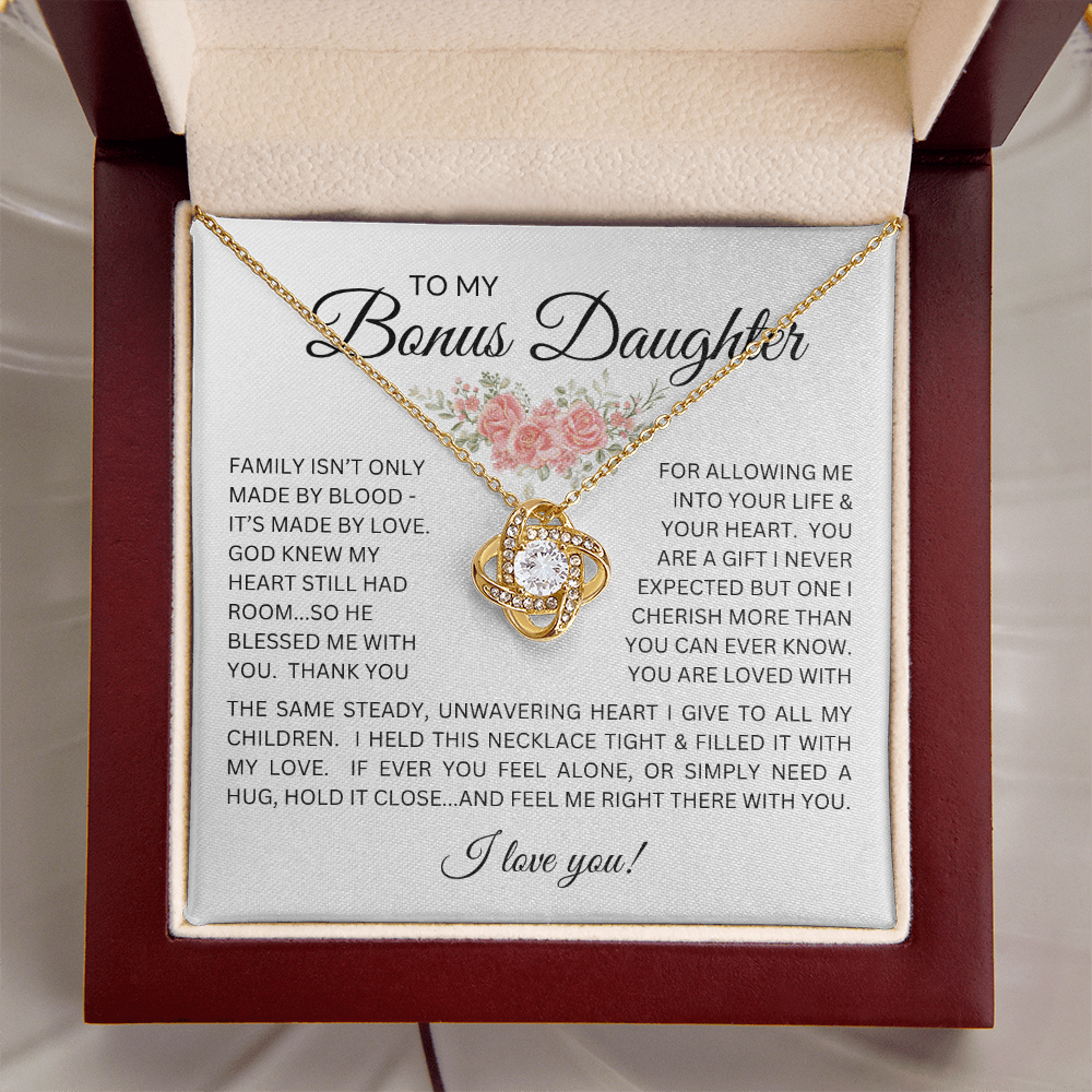 Blessed to Have You - Bonus Daughter Love Knot Necklace Stepdaughter / Bonus Daughter Gift from Bonus Dad