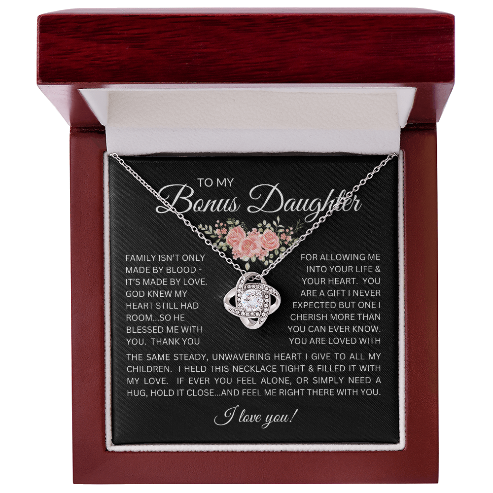 Blessed to Have You - Bonus Daughter Love Knot Necklace Stepdaughter / Bonus Daughter Gift from Bonus Dad