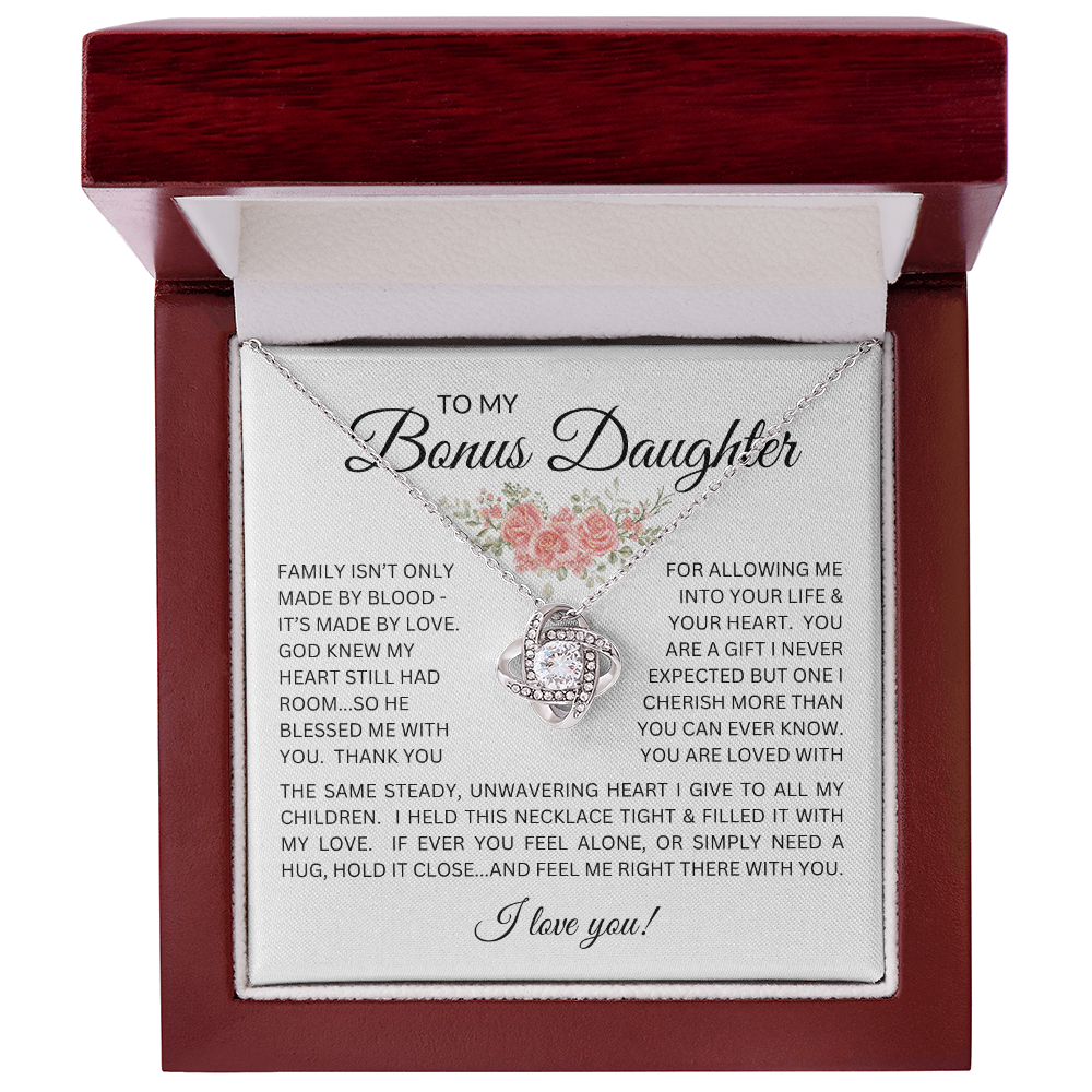 Blessed to Have You - Bonus Daughter Love Knot Necklace Stepdaughter / Bonus Daughter Gift from Bonus Dad