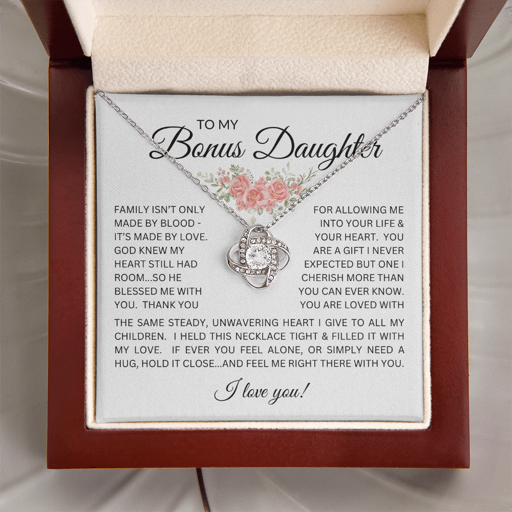 Blessed to Have You - Bonus Daughter Love Knot Necklace Stepdaughter / Bonus Daughter Gift from Bonus Dad