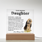 Gift to Daughter from Dad - "This Old Lion" Timeless Keepsake Acrylic Plaque with LED Base