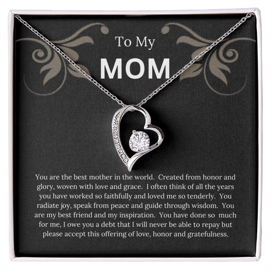 To My MOM Forever Love Necklace with Message Card