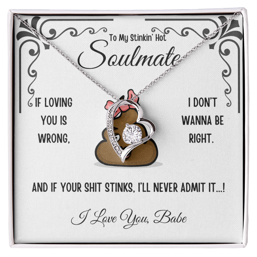 To My Stinkin' Hot Soulmate Gift – Forever Love Heart Necklace in Luxury or Two-Toned Box