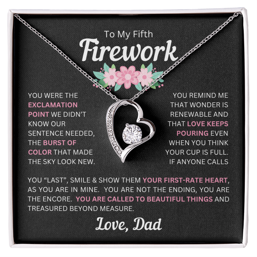To My Daughter(s) — Beautiful Forever Love Necklace & Heartwarming Messages from Dad (Only, First, Second, Third, Fourth, Fifth, or Twins)