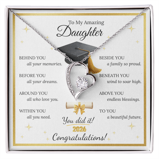 To My Amazing Daughter Graduation Forever Love Necklace