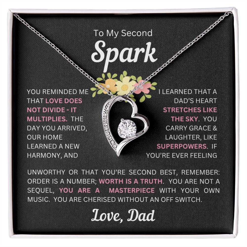 To My Daughter(s) — Beautiful Forever Love Necklace & Heartwarming Messages from Dad (Only, First, Second, Third, Fourth, Fifth, or Twins)