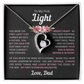 To My Daughter(s) — Beautiful Forever Love Necklace & Heartwarming Messages from Dad (Only, First, Second, Third, Fourth, Fifth, or Twins)