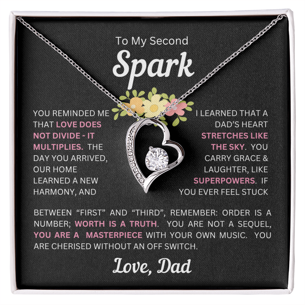 To My Daughter(s) — Beautiful Forever Love Necklace & Heartwarming Messages from Dad (Only, First, Second, Third, Fourth, Fifth, or Twins)