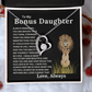 Bonus Daughter Forever Love Necklace with Sentimental Message Card Gift from Bonus Dad to Stepdaughter