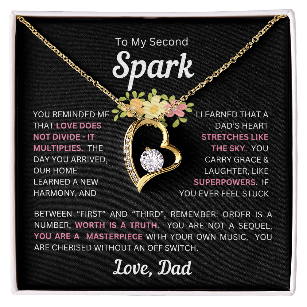 To My Daughter(s) — Beautiful Forever Love Necklace & Heartwarming Messages from Dad (Only, First, Second, Third, Fourth, Fifth, or Twins)