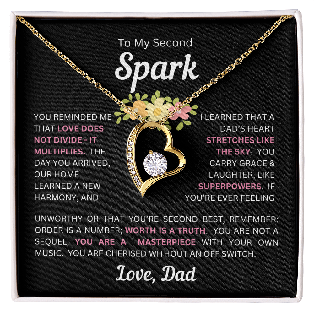 To My Daughter(s) — Beautiful Forever Love Necklace & Heartwarming Messages from Dad (Only, First, Second, Third, Fourth, Fifth, or Twins)