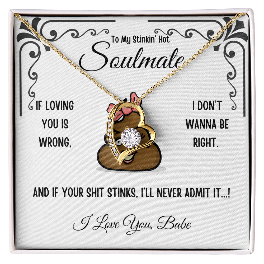 To My Stinkin' Hot Soulmate Gift – Forever Love Heart Necklace in Luxury or Two-Toned Box