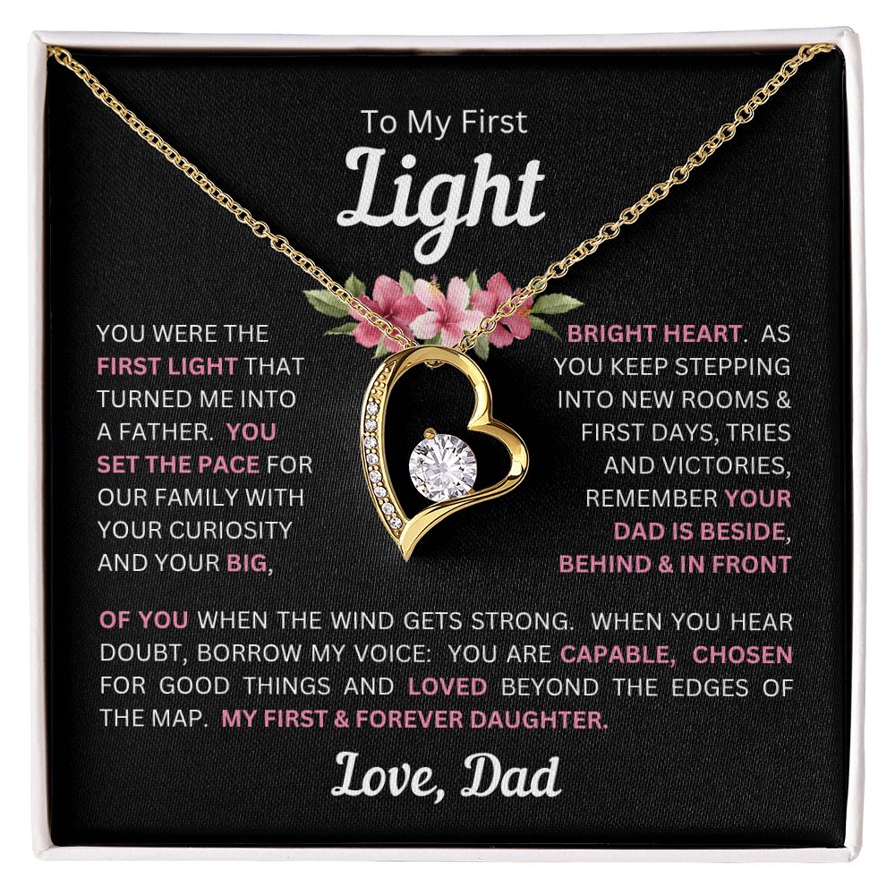 To My Daughter(s) — Beautiful Forever Love Necklace & Heartwarming Messages from Dad (Only, First, Second, Third, Fourth, Fifth, or Twins)