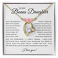 To My Bonus Daughter Gift - Forever Love Necklace with "My Soul Still had Space" Message