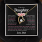 To My Daughter(s) — Beautiful Forever Love Necklace & Heartwarming Messages from Dad (Only, First, Second, Third, Fourth, Fifth, or Twins)