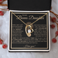 To My Bonus Daughter Gift - Forever Love Necklace with "This Old Lion Has Your Back" Message