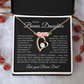 Bonus Daughter Forever Love Necklace from Bonus Dad – Poetic Message Card Gift for Stepdaughter