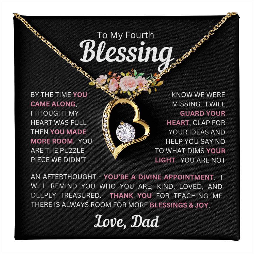 To My Daughter(s) — Beautiful Forever Love Necklace & Heartwarming Messages from Dad (Only, First, Second, Third, Fourth, Fifth, or Twins)