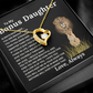 Bonus Daughter Forever Love Necklace with Sentimental Message Card Gift from Bonus Dad to Stepdaughter
