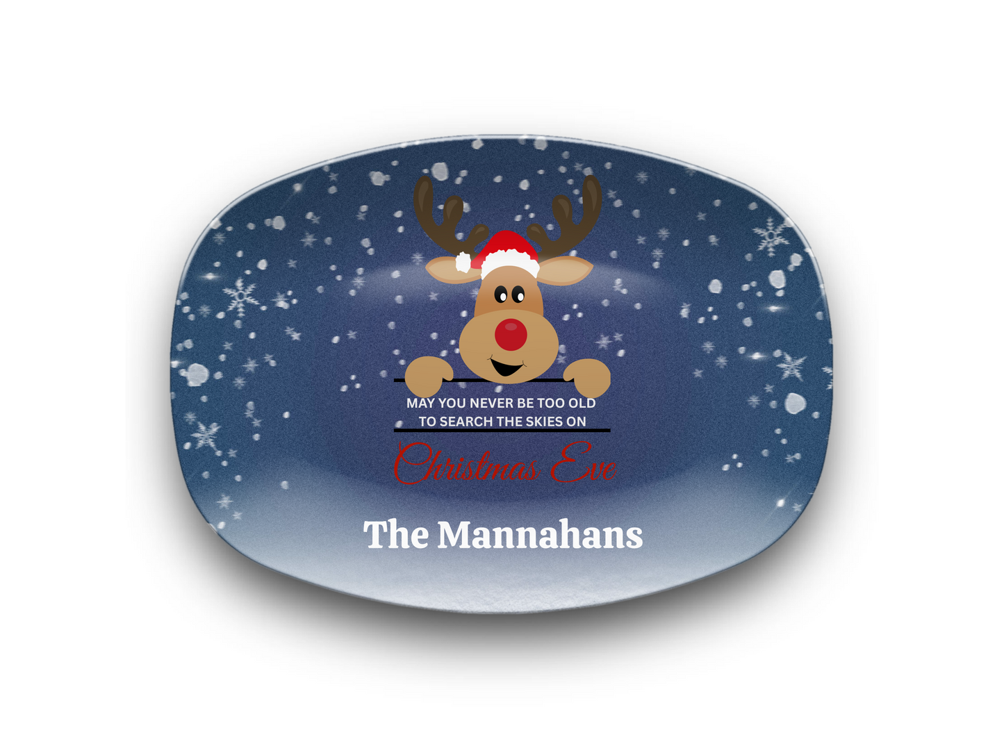 Rudolph “Search the Skies” Personalized Christmas Platter