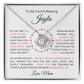 To My Daughter(s) — Beautiful Love Knot Necklace & PERSONALIZED Heartwarming Message from Mom (Only, First-Born, Second, Third, Fourth, Fifth, or Twins)