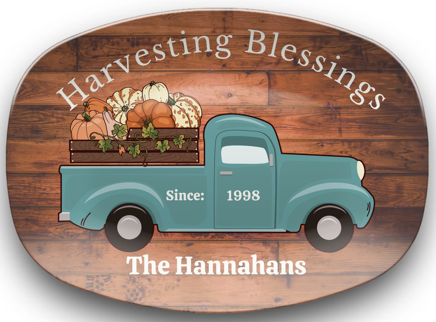Harvesting Blessings Personalized Thanksgiving Platter 10in x 14in