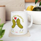 Couples PERSONALIZED "I'm So Glad I Pickled You" - Black & White Ceramic Mug, (11oz, 15oz)
