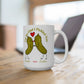 Couples PERSONALIZED "I'm So Glad I Pickled You" - Black & White Ceramic Mug, (11oz, 15oz)