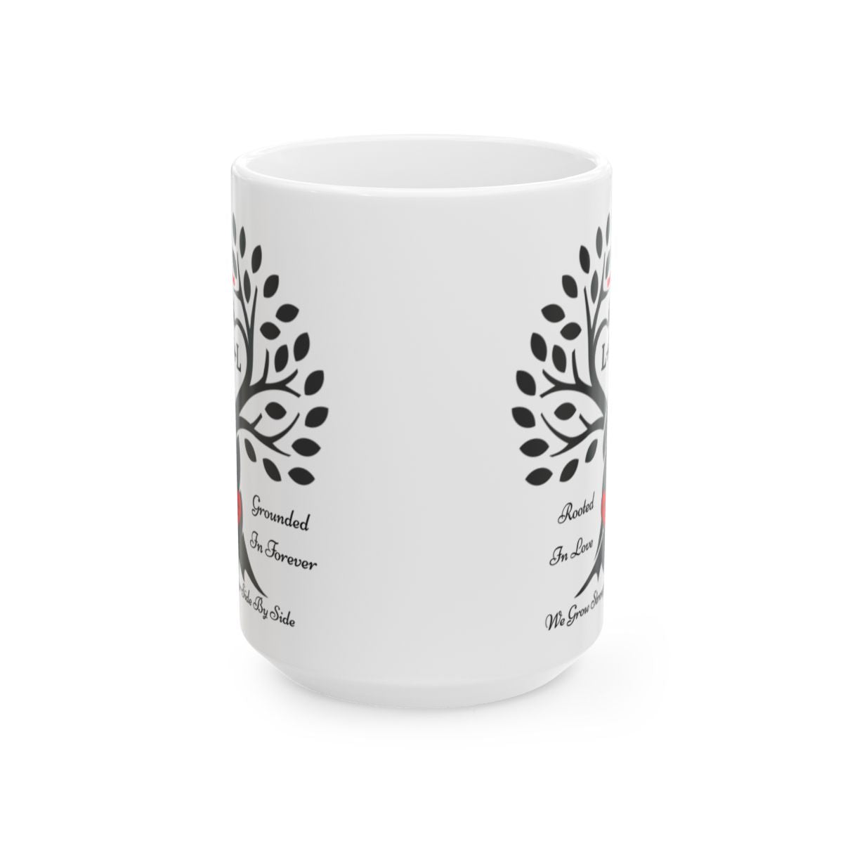 Personalized Love Birds “Rooted in Love” Family Tree Mug – Custom Initials & Established Year (11oz & 15oz)