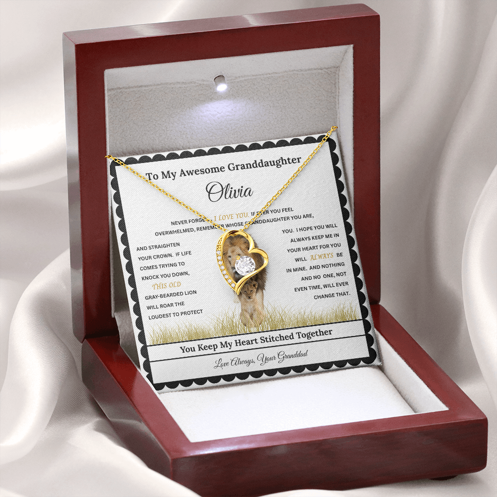 Daughter Heart Necklace Gift with Personalized Message Card – Custom Name Gift for Daughter, Granddaughter, Bonus Daughter, Goddaughter or Daughter-In-Law