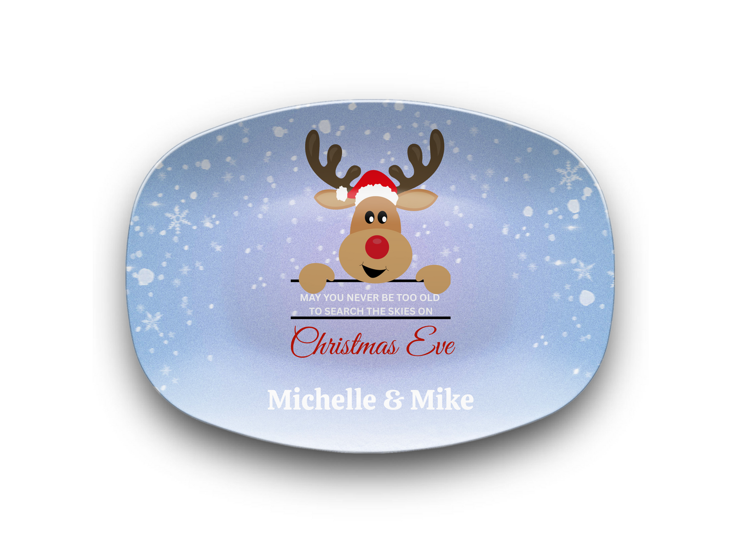Rudolph “Search the Skies” Personalized Christmas Platter