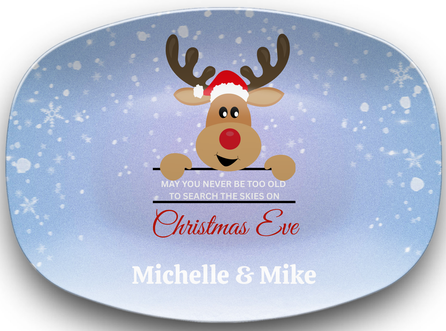 Rudolph “Search the Skies” Personalized Christmas Platter
