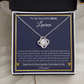 To My Beautiful Mom – Love Knot Necklace and Personalized Message Card with Name & Special Message to Mom | Mother’s Gift of Love & Gratitude