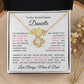 To Our Daughter(s) — Beautiful Love Knot Necklace & PERSONALIZED Heartwarming Message from Mom & Dad (Only, First-Born, Second, Third, Fourth, Fifth, or Twins)