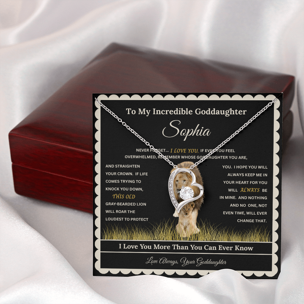 Personalized Daughter Heart Necklace with Message Card – Custom Name Gift for Daughter, Granddaughter, Bonus Daughter or Goddaughter