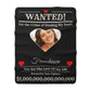 Personalized “WANTED” Love Soft Velveteen or Sherpa Blanket – Custom Photo, Name & Why Reward Poster
