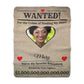 Personalized “WANTED” Love Soft Velveteen or Sherpa Blanket – Custom Photo, Name & Why Reward Poster