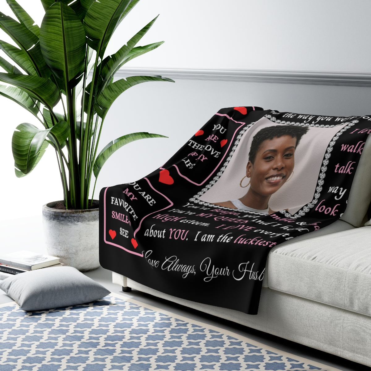 Beautiful Boujee Wife Blanket - PERSONALIZED Sherpa Fleece 60" X 80"