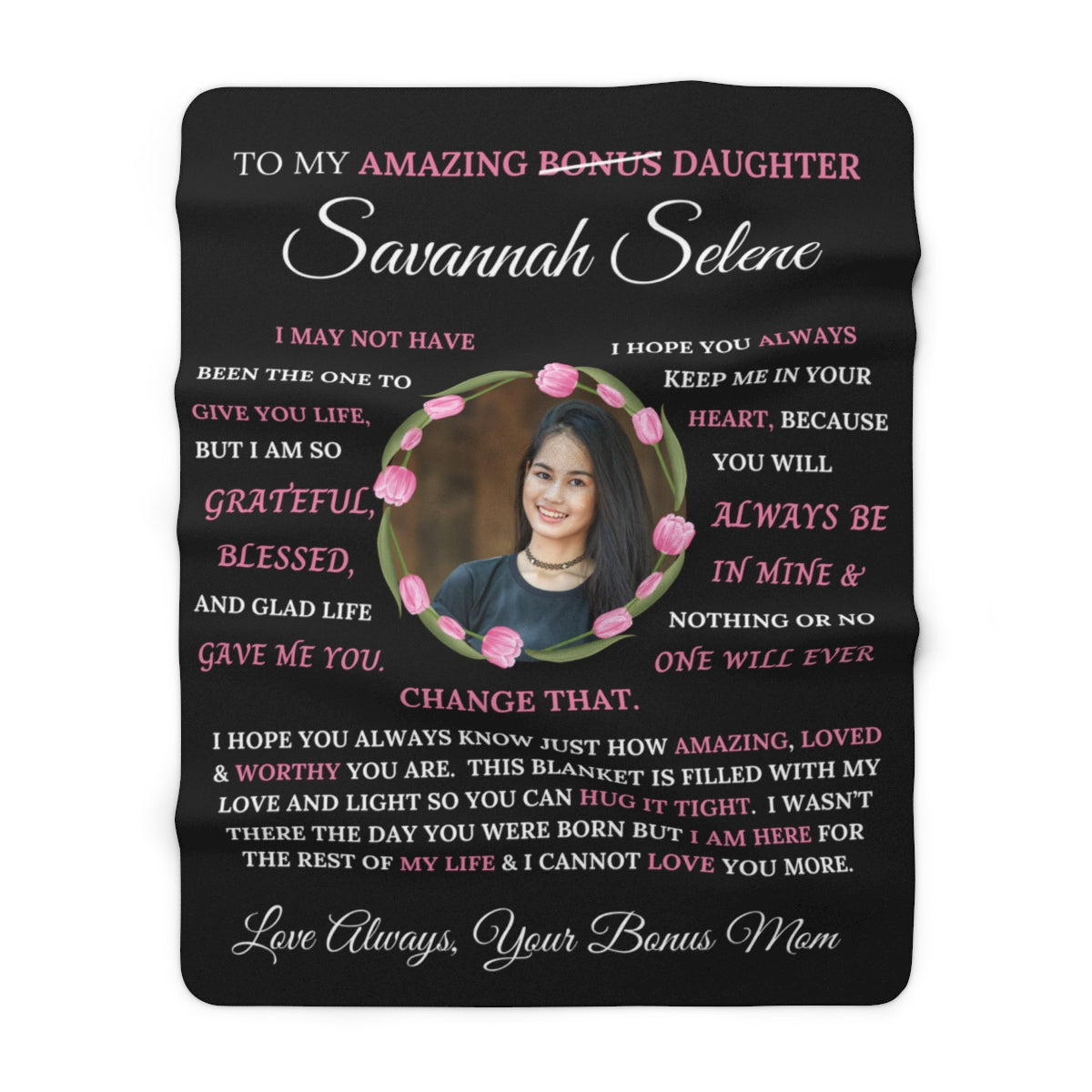 Soft & Beautiful PERSONALIZED Blanket - Black Sherpa Fleece 60" x 80"