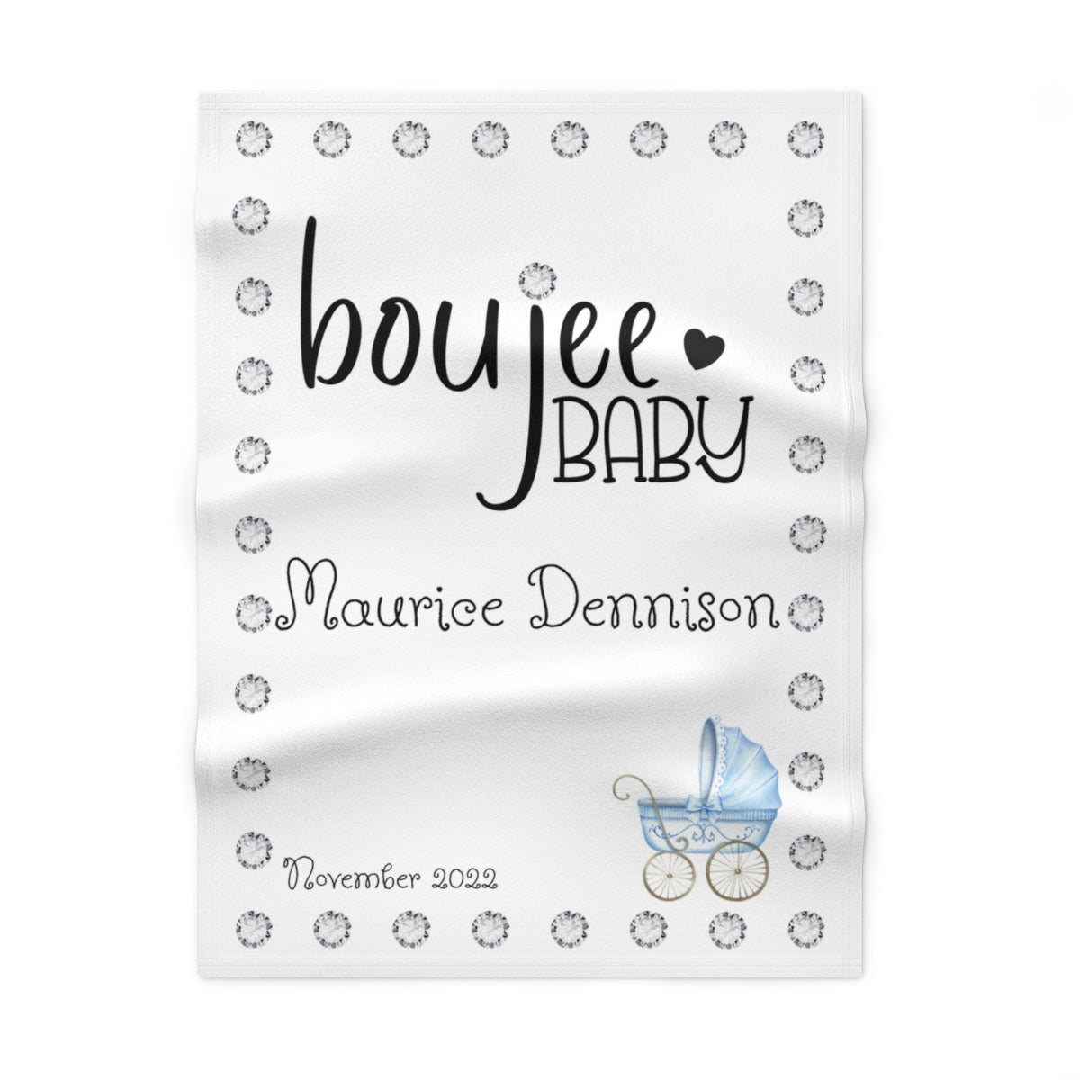 Boujee Baby Beautiful Blanket - PERSONALIZED Soft Fleece 30" x 40"