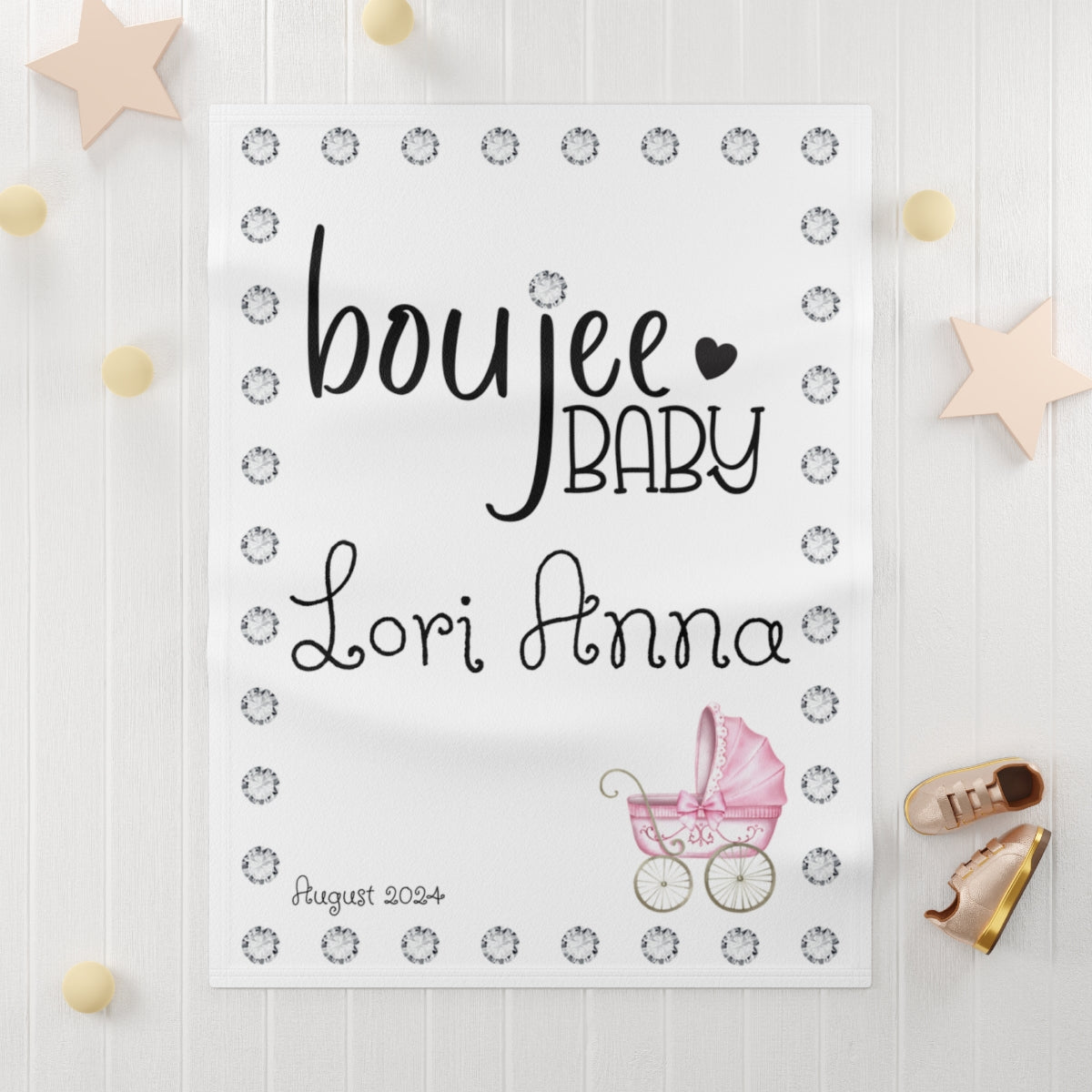 Boujee Baby Beautiful Blanket - PERSONALIZED Soft Fleece 30" x 40"