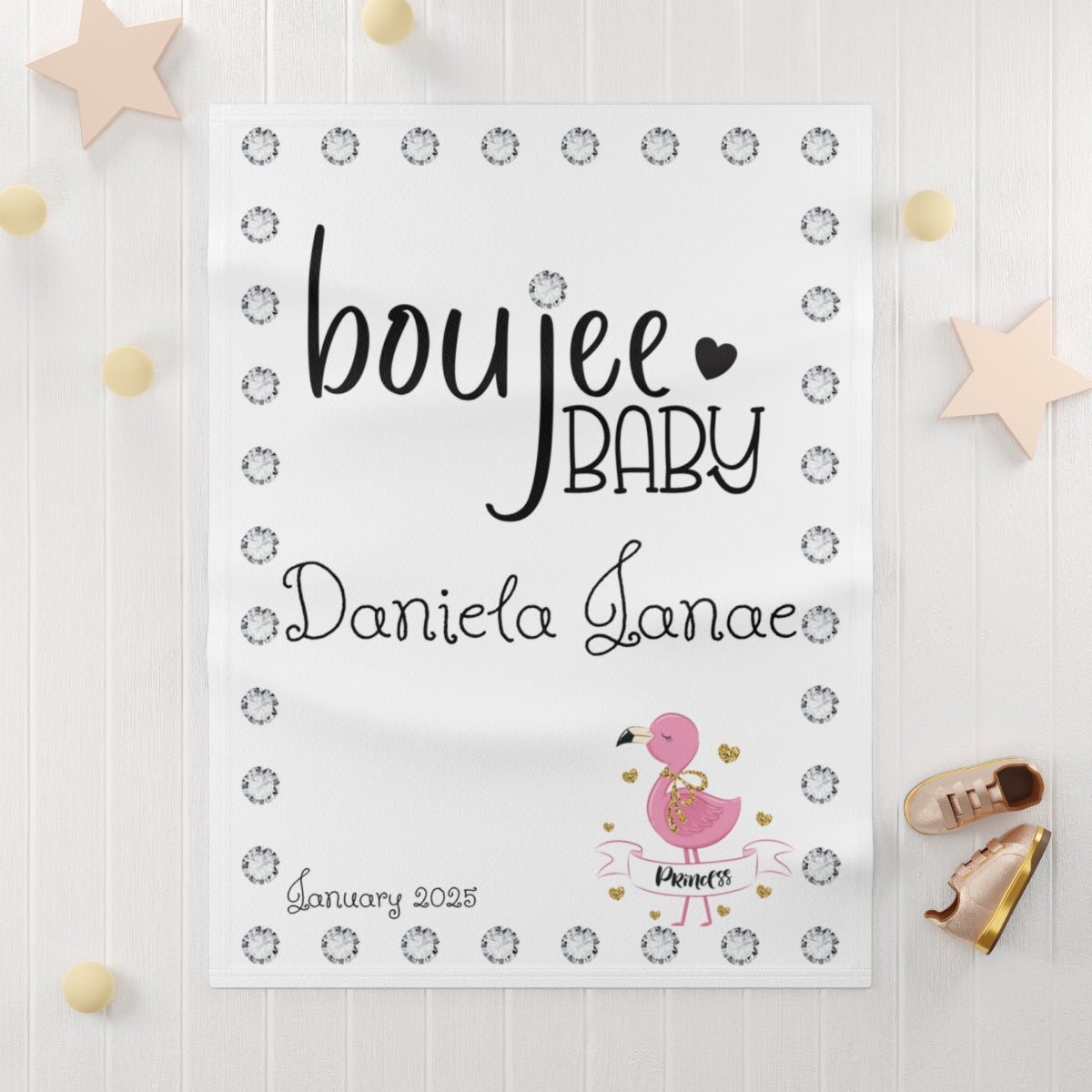 Boujee Baby Beautiful Blanket - PERSONALIZED Soft Fleece 30" x 40"