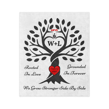 Love Birds “Rooted in Love” Couple’s PERSONALIZED Initials Blanket