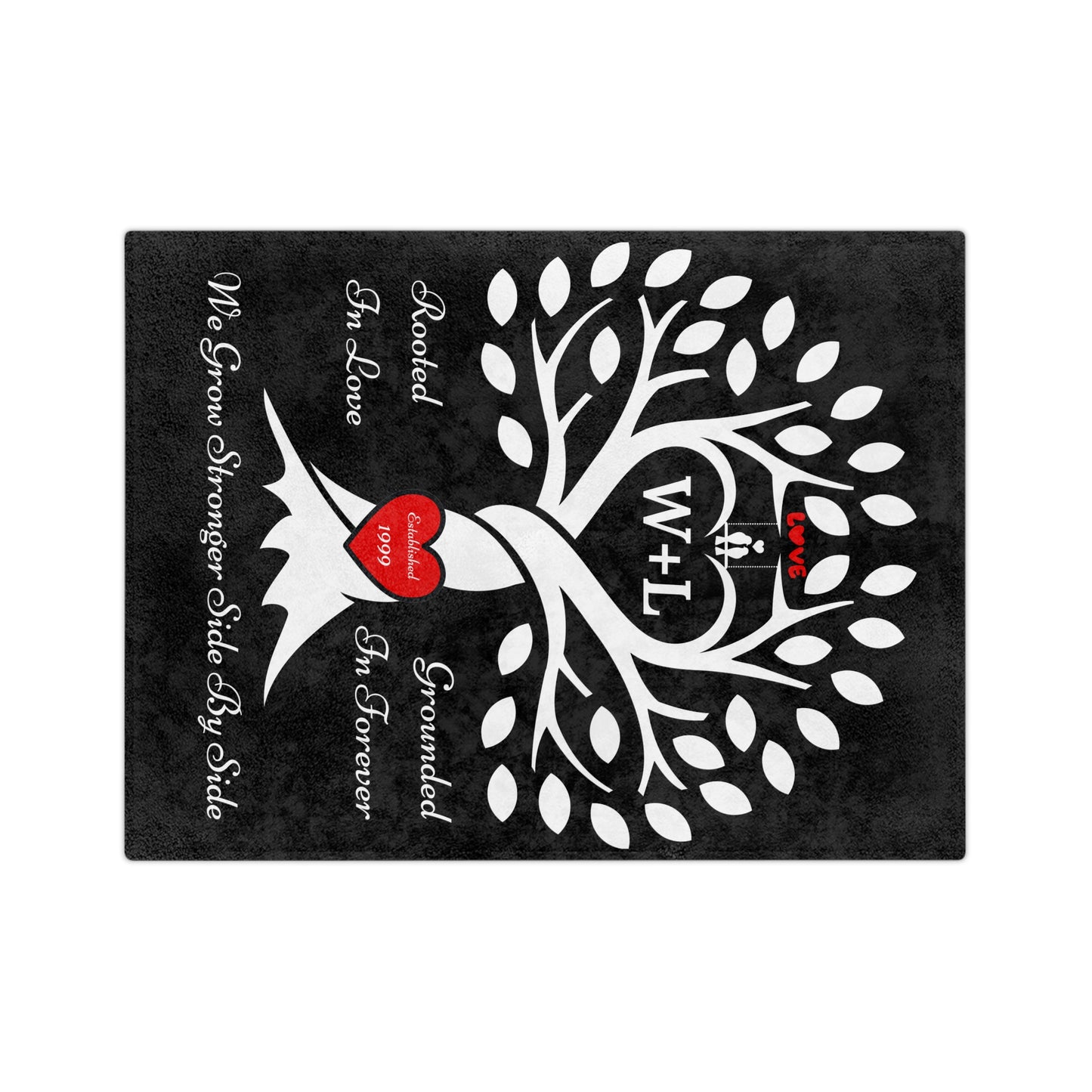 Love Birds “Rooted in Love” Couple’s PERSONALIZED Initials Blanket