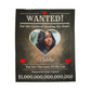 Personalized “WANTED” Love Soft Velveteen or Sherpa Blanket – Custom Photo, Name & Why Reward Poster